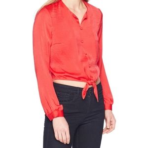 Guess Front Tie Crop Top Size Small